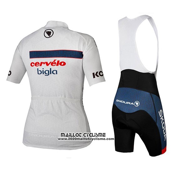 2018 Maillot Ciclismo Cervelo Bigla Blanc Noir Manches Courtes et Cuissard